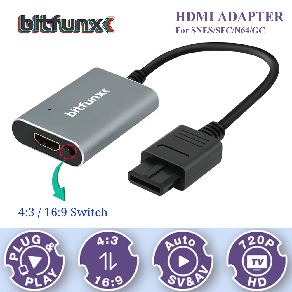 Retro Gaming N64 - Adaptador Bitfunx 720P Svideo / AV