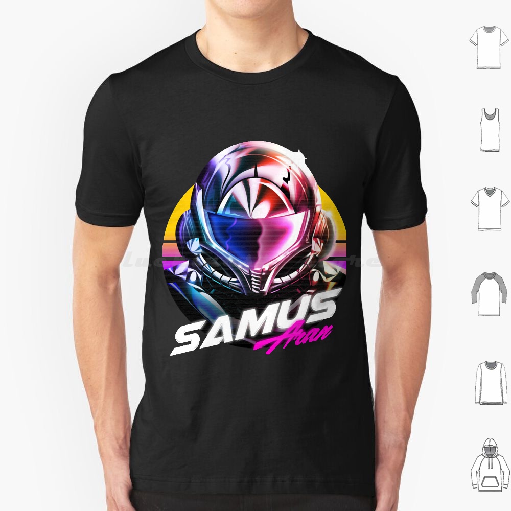Retro Gaming T Shirt - Camiseta Samus Aran 6xl Algodão Camiseta